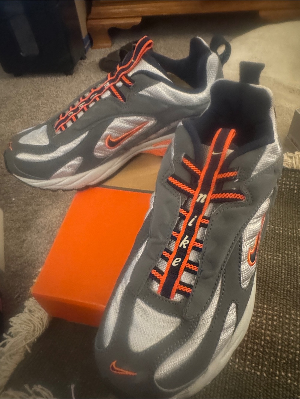 Vintage (Mid 00s) Xccelerator S/O Gray and Orange Athletic Sneakers